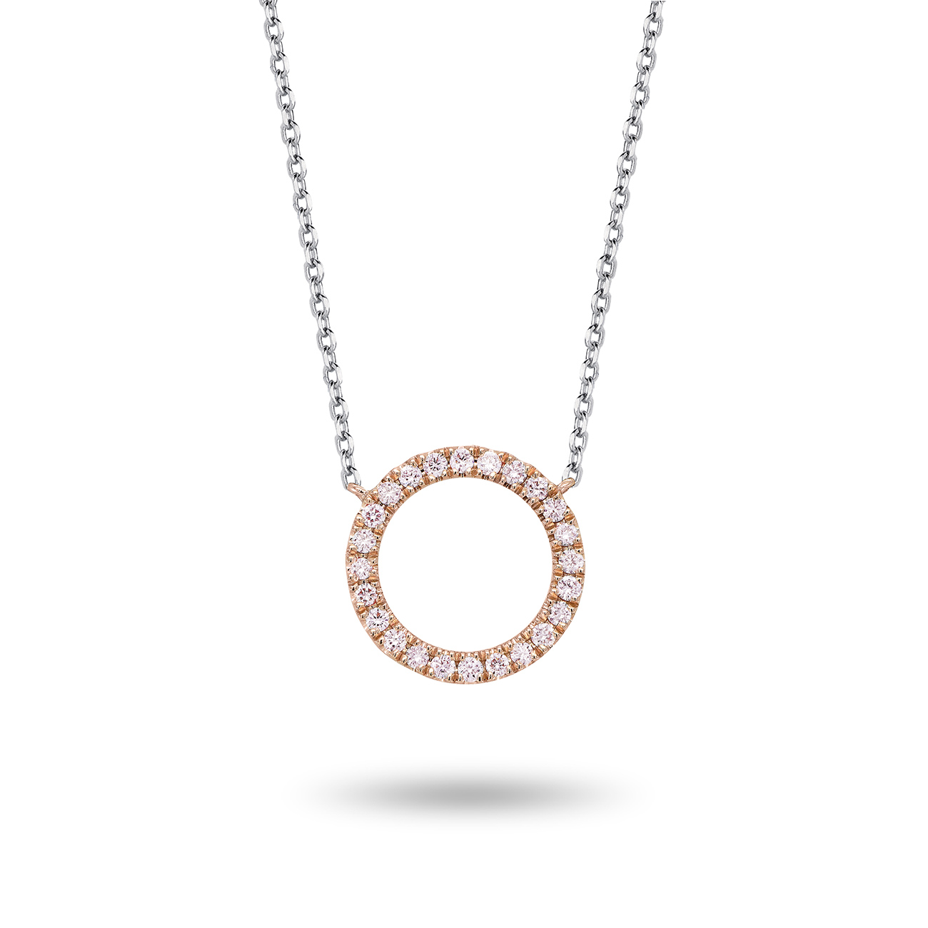 Kimberley White & Argyle Pink Diamond Blush Sunday Necklace In 18K White & Rose Gold