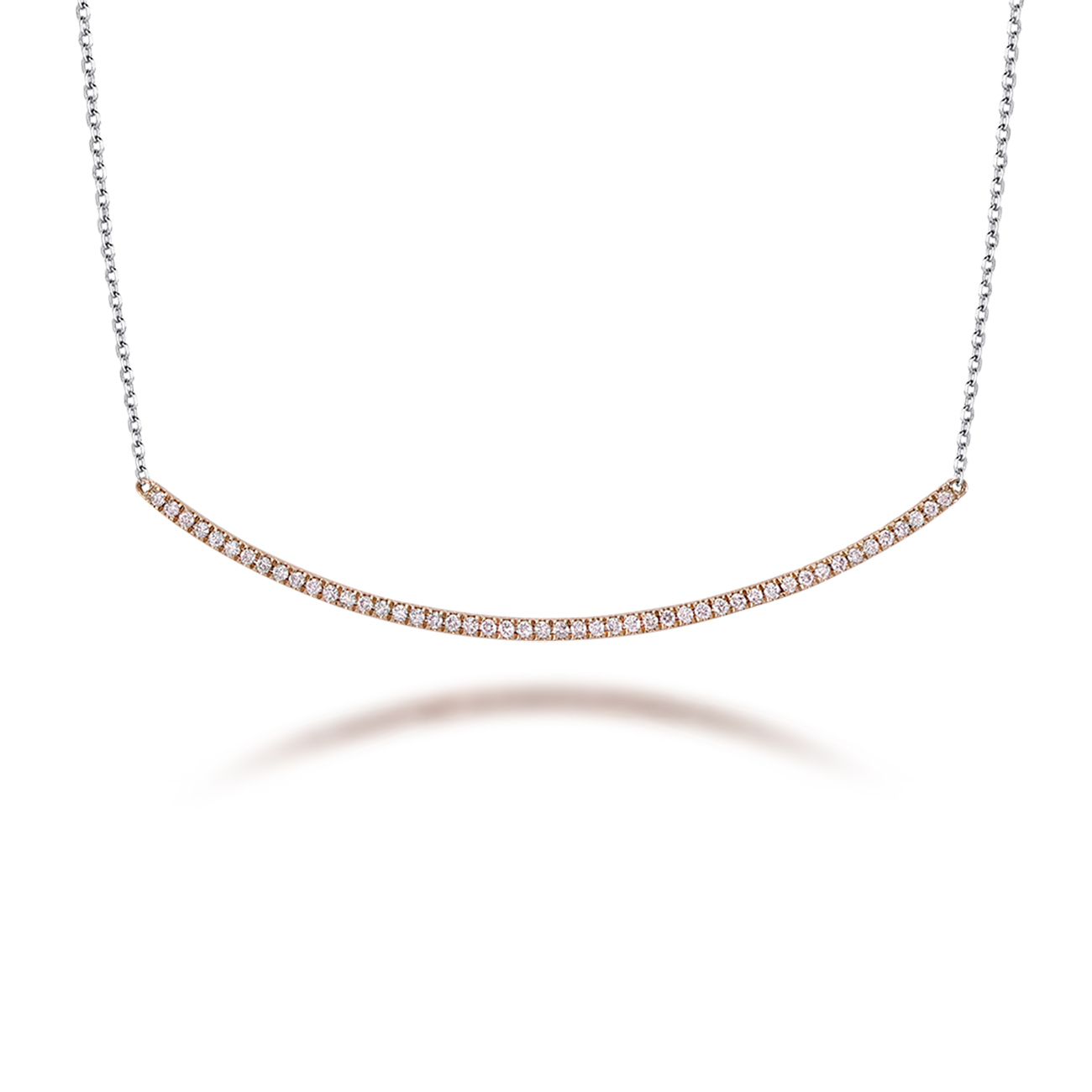 White &#038; Argyle Pink Diamond Blush Ryder Necklace In 18K White &#038; Rose Gold