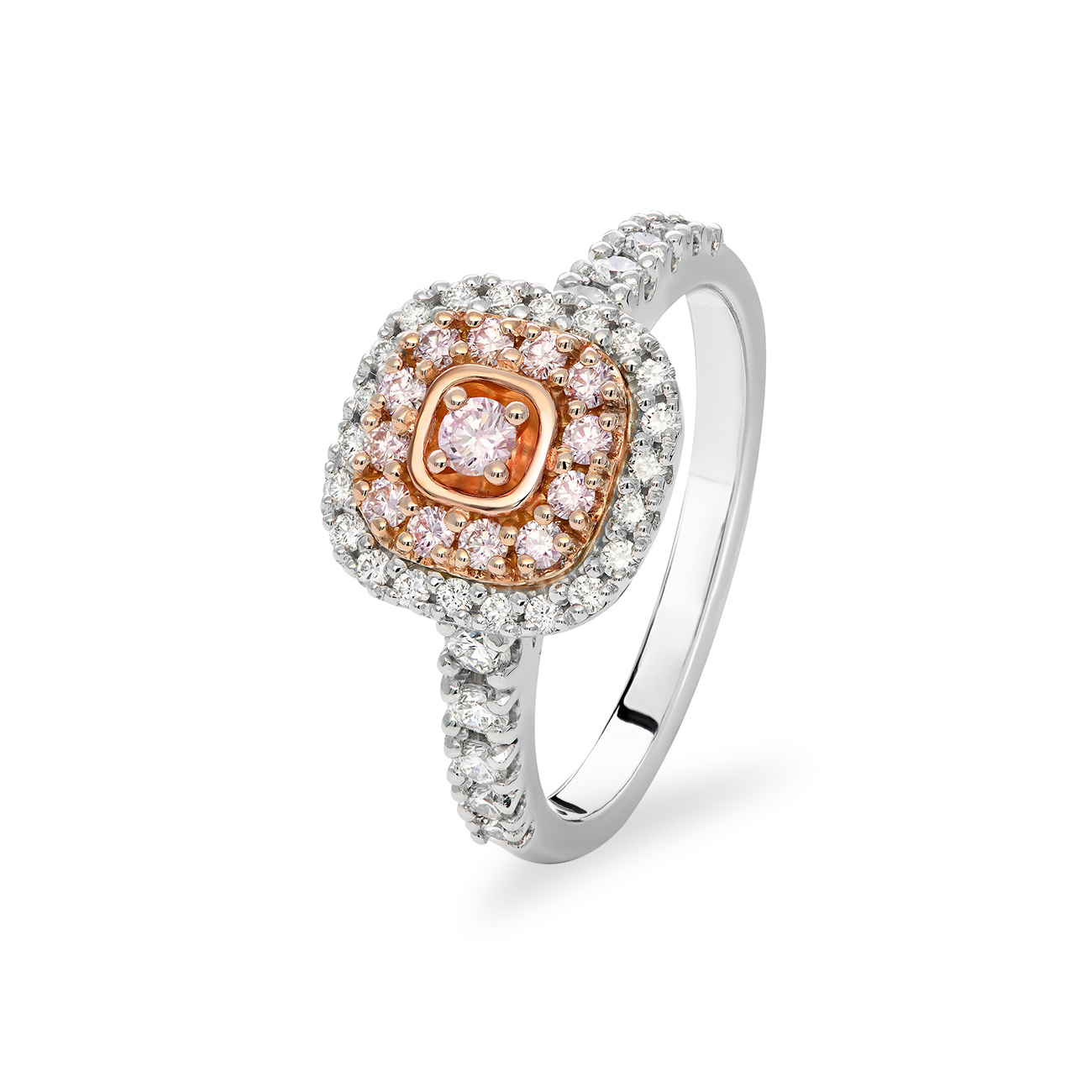 White &#038; Argyle Pink Diamond Blush Elizabeth Ring