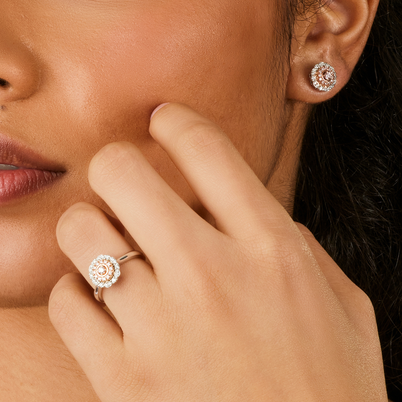 Pink &#038; White Diamond Blush Rosie Ring