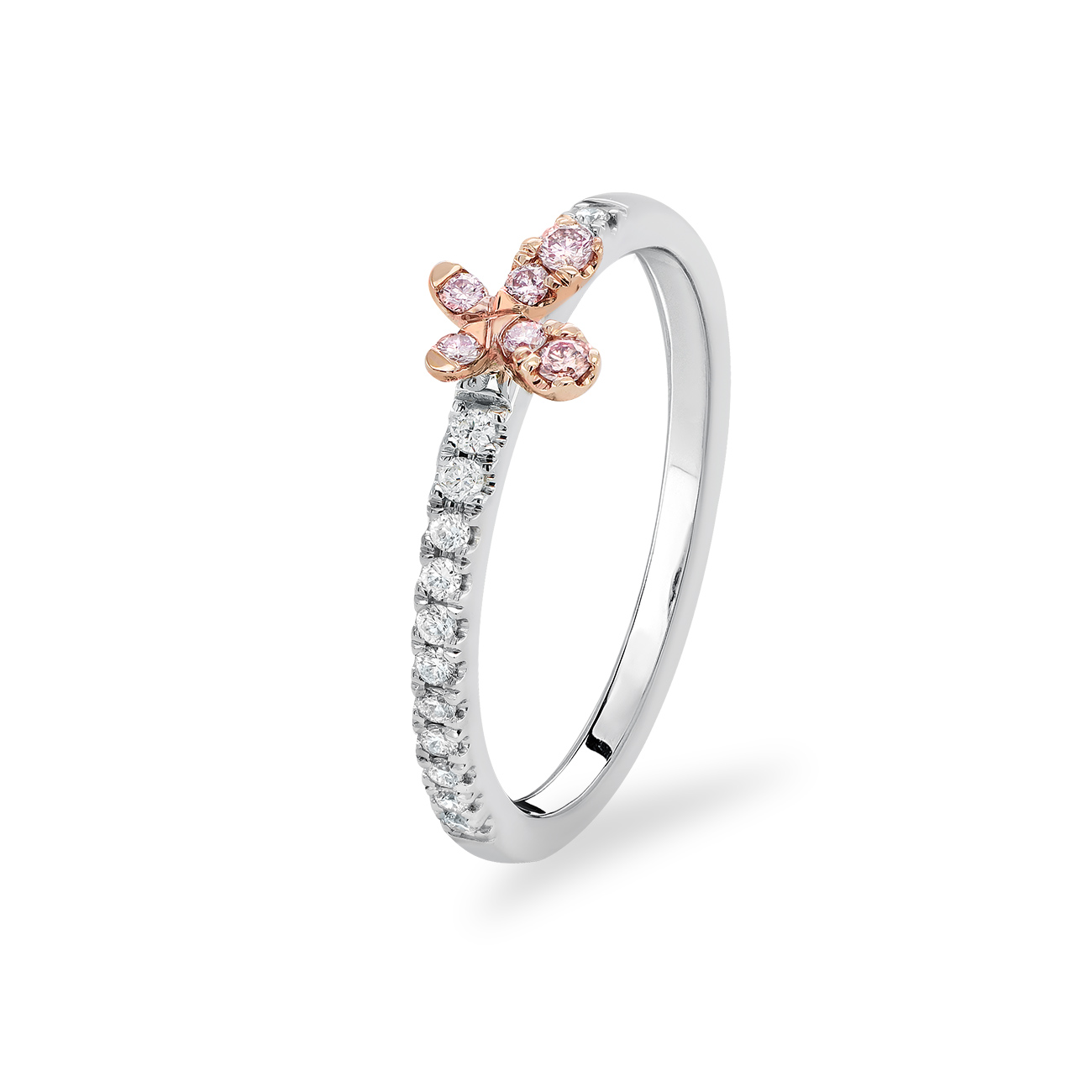 White & Argyle Pink Diamond Blush Tillie Ring