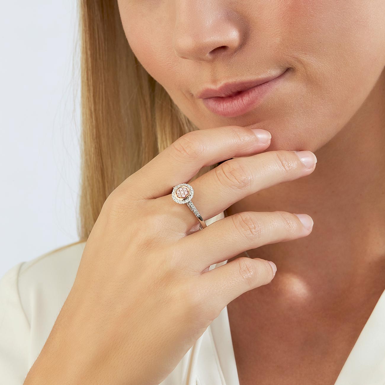 Pink &#038; White Diamonds Blush Macy Ring