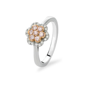 Pink & White Diamond Blush Paisley Ring BPR-RDSSB0501