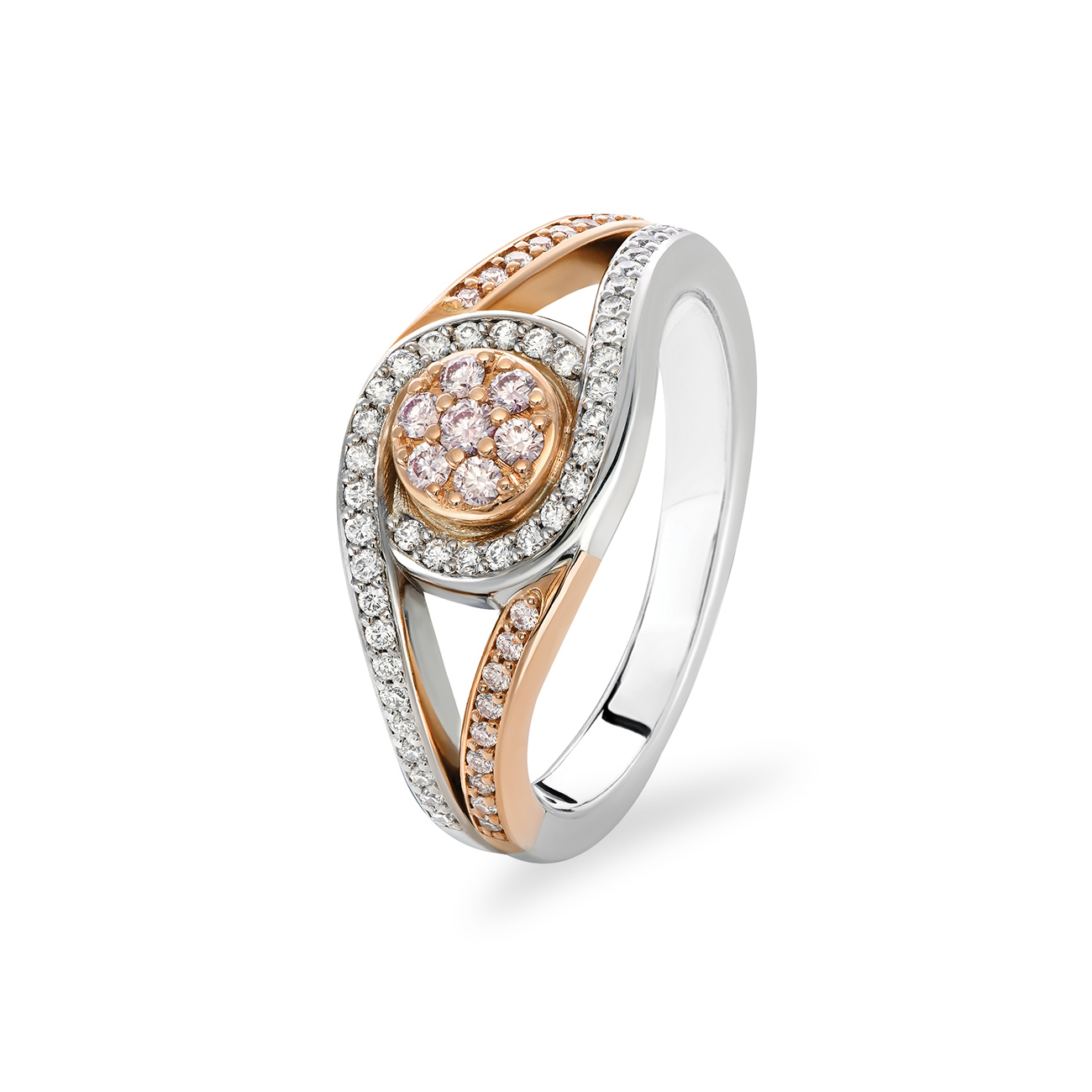 Pink &#038; White Diamond Blush Hayley Ring