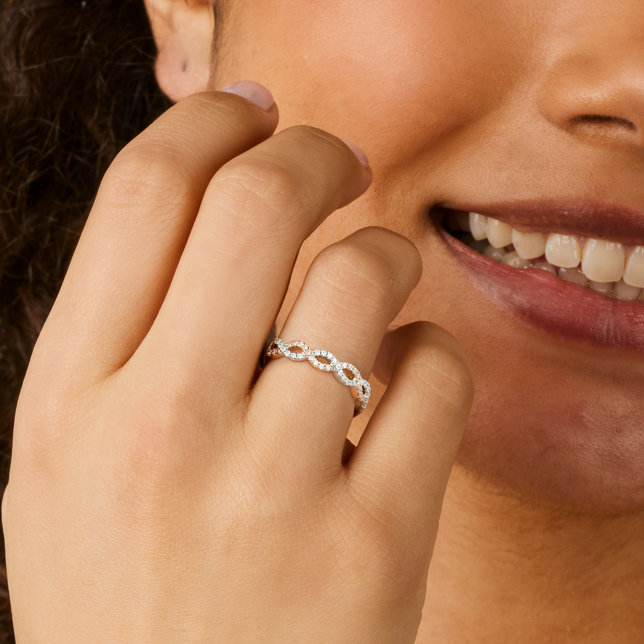 Pink &#038; White Diamond Blush Angelina Ring