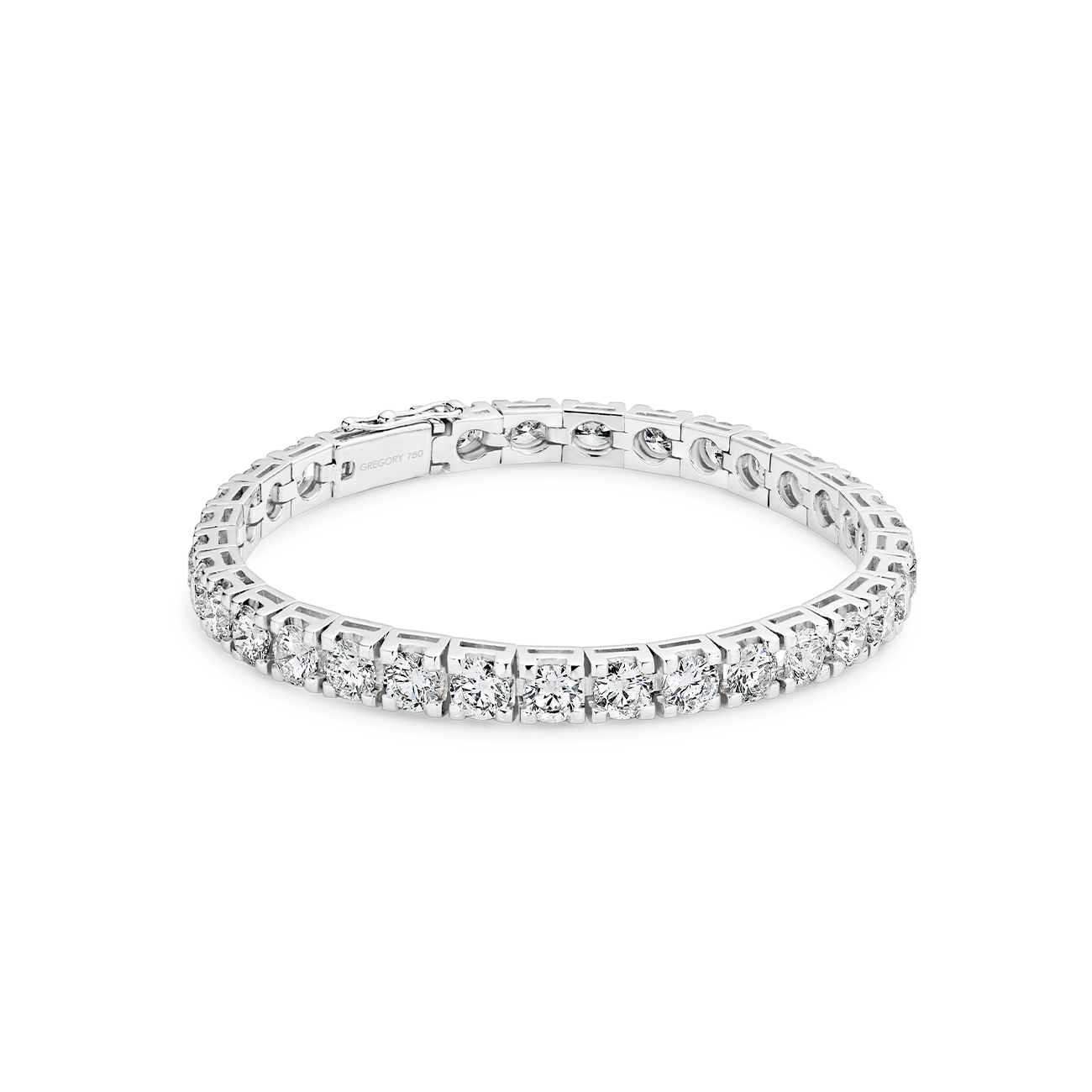 Round Brilliant Diamond Tennis Bracelet In 18K White Gold 16.80ct TW