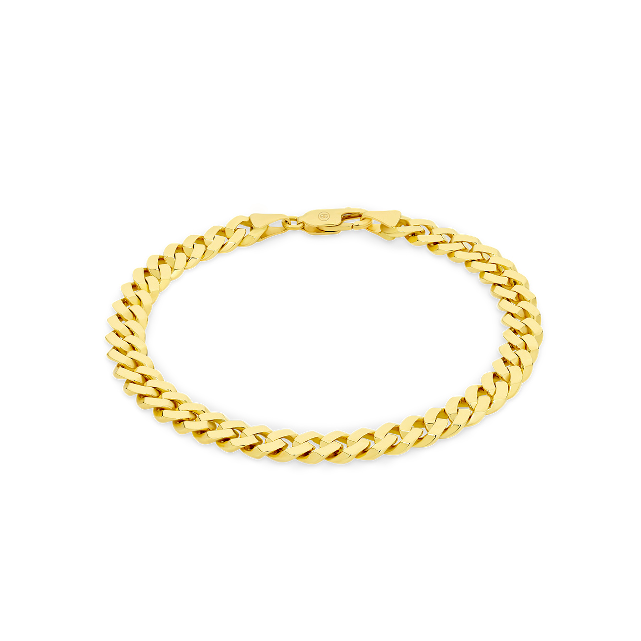 18K Yellow Gold Flat Curb Link Bracelet