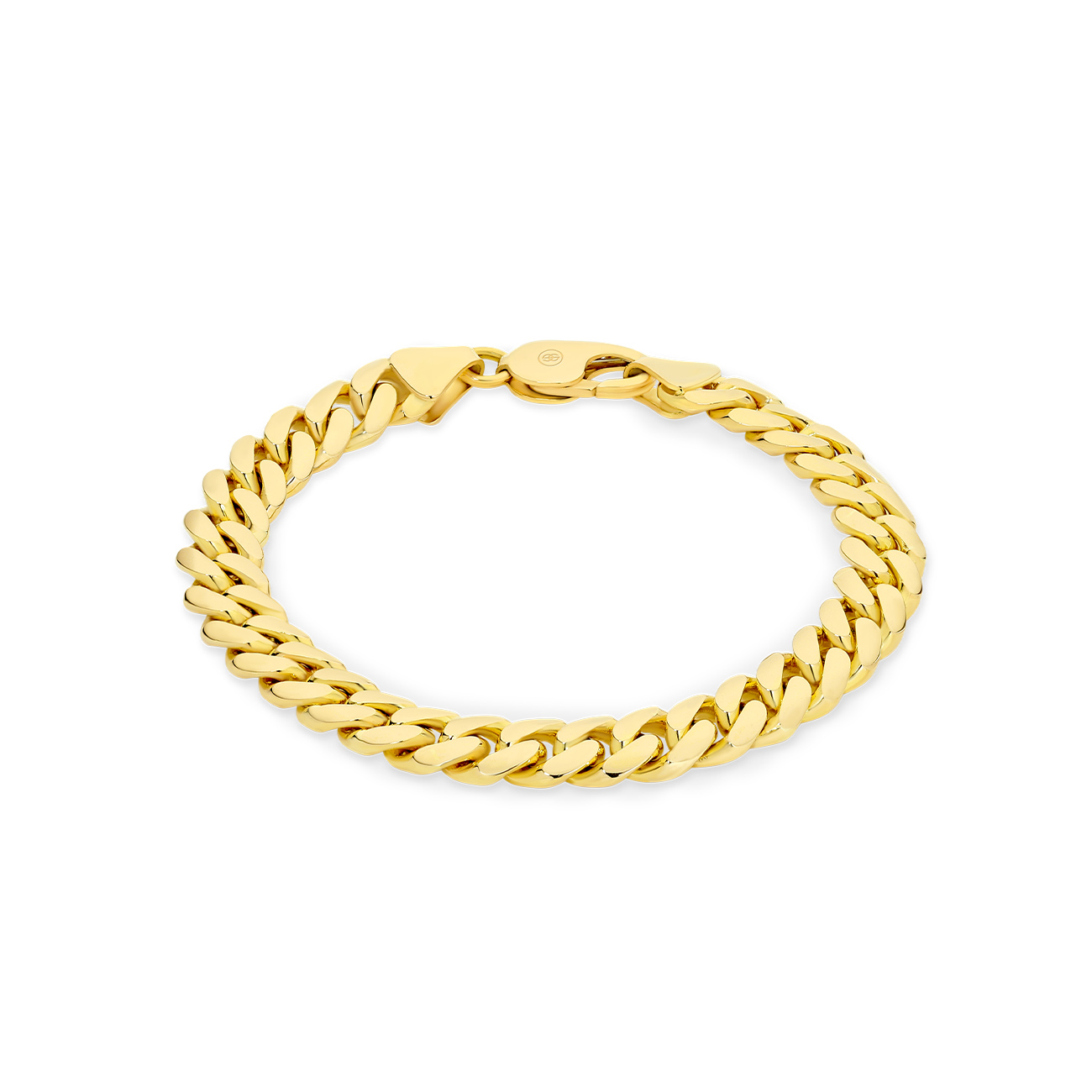 18K Yellow Gold Half Round Curb Link Bracelet