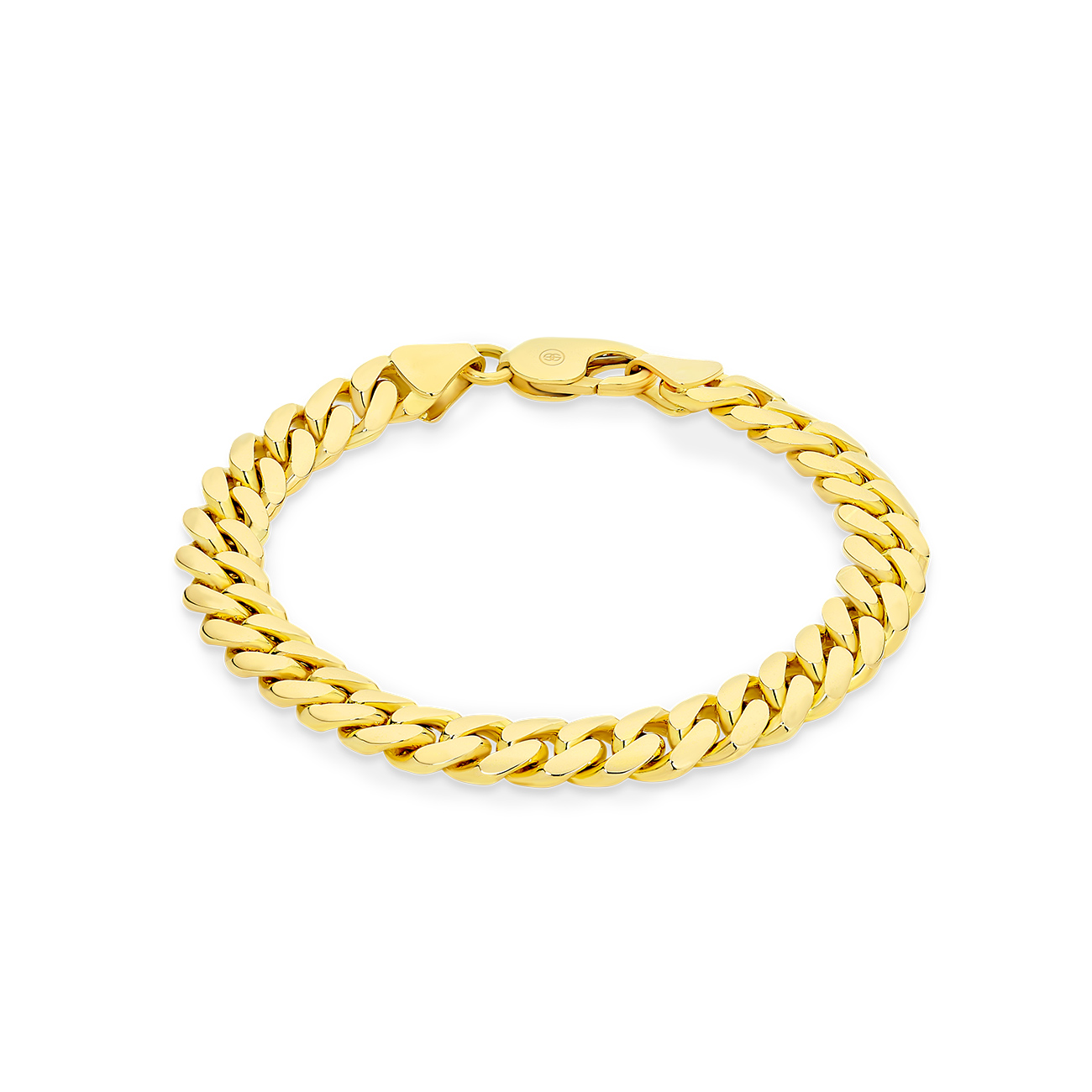 Flat Curb Link Bracelet In 18K Yellow Gold