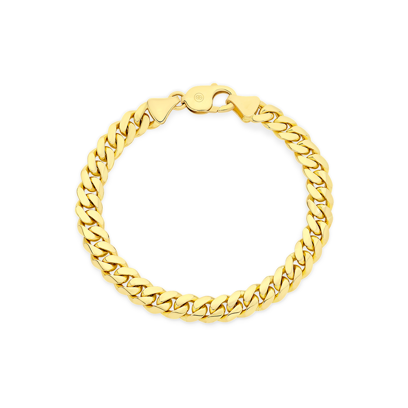 Flat Curb Link Bracelet In 18K Yellow Gold
