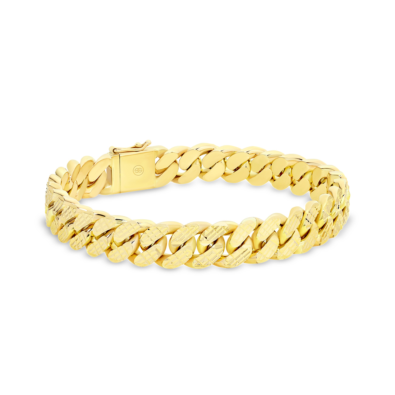 Flat Curb Link Bracelet In 9K Yellow Gold
