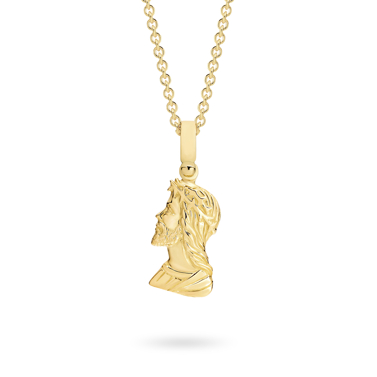 Gold jesus pendant necklace deals