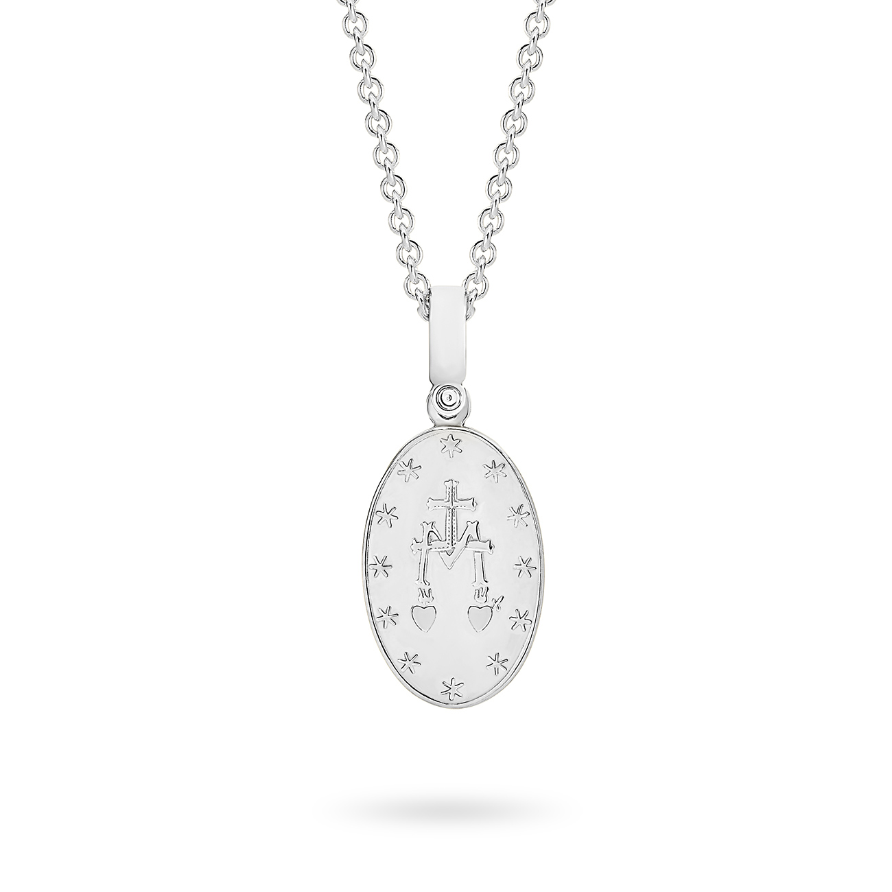 18K White Gold Blessed Virgin Mary Pendant