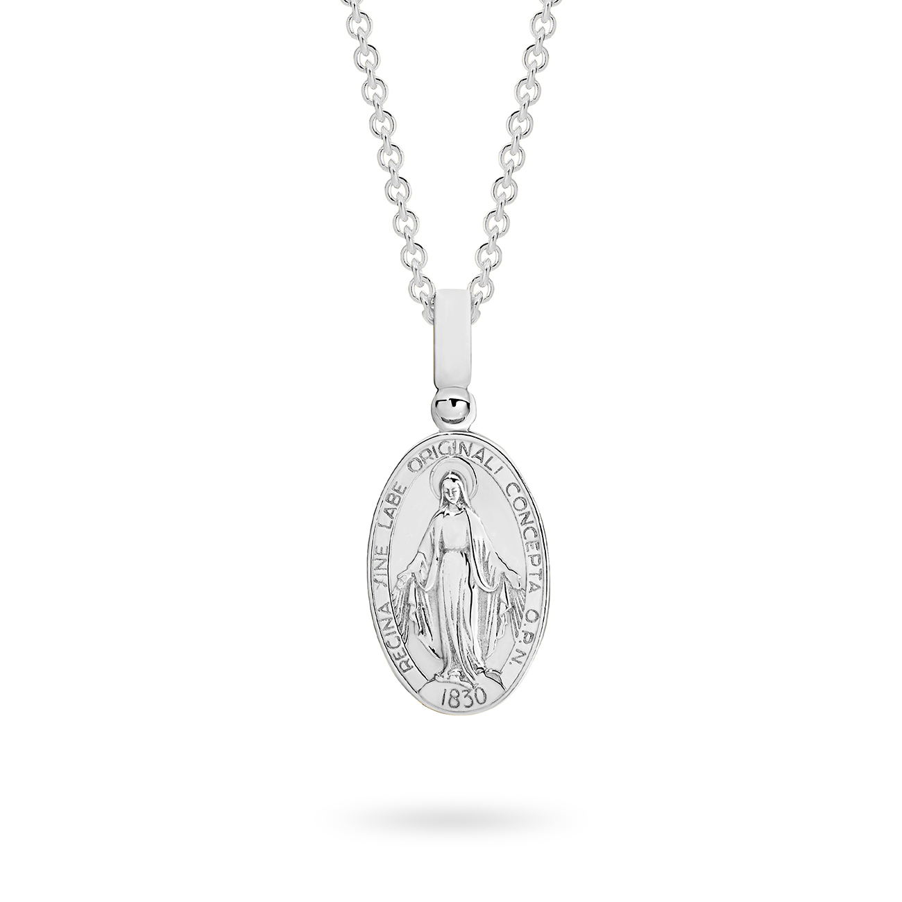 18K White Gold Blessed Virgin Mary Pendant