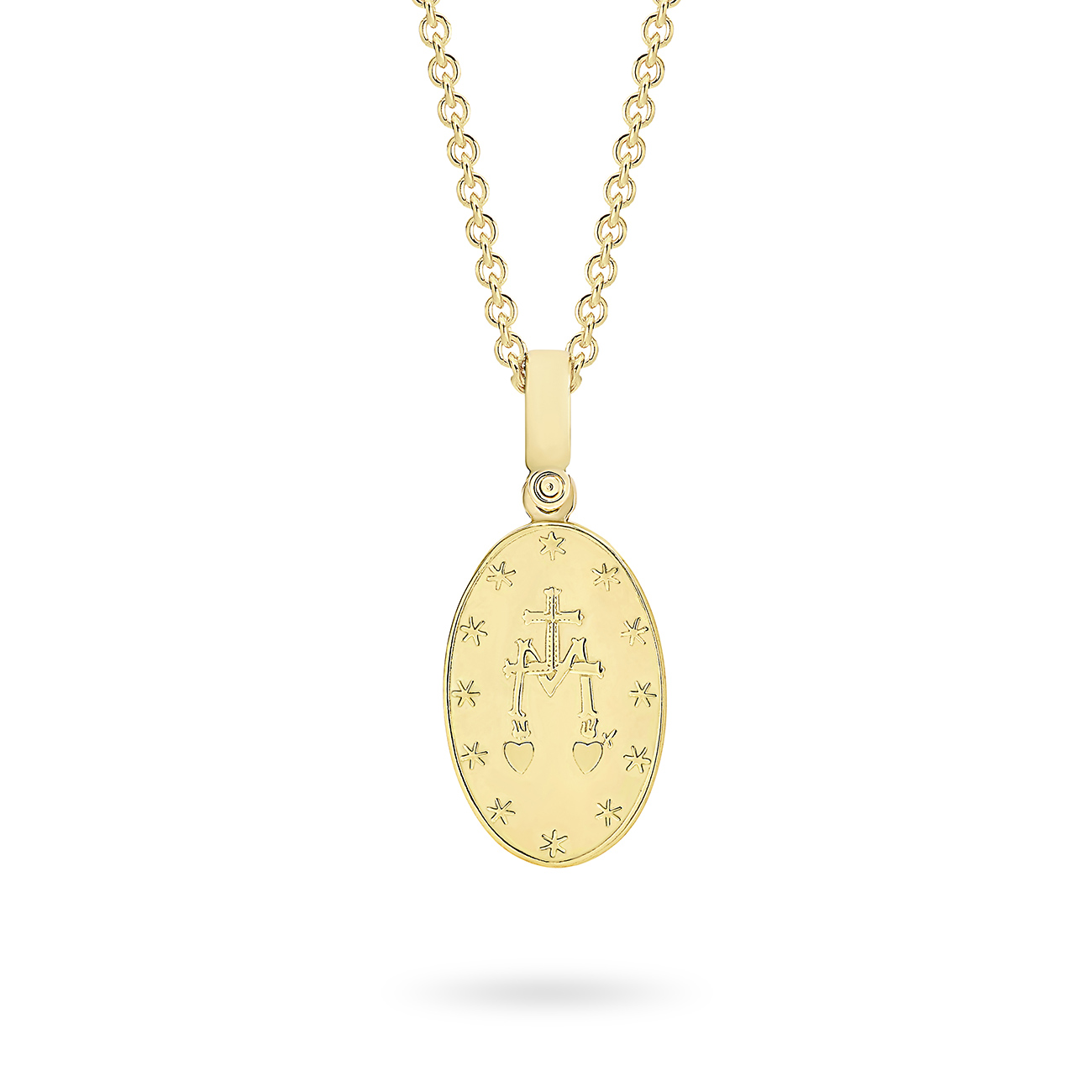 18K Yellow Gold Blessed Virgin Mary Pendant