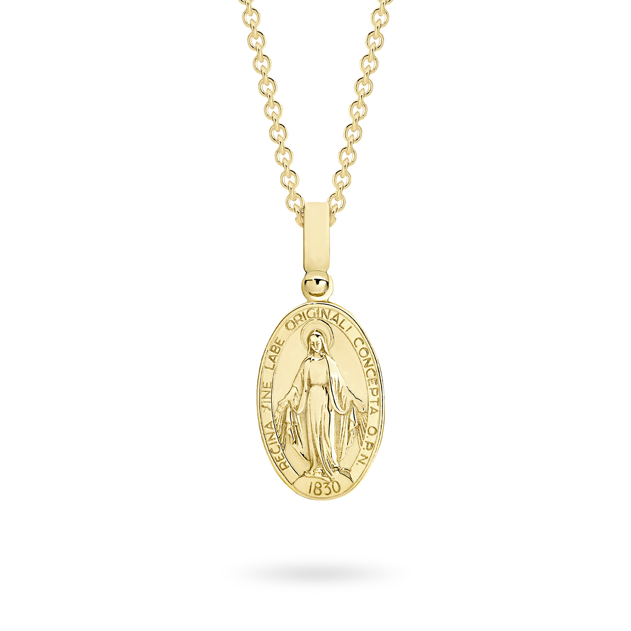 18K Yellow Gold Blessed Virgin Mary Pendant