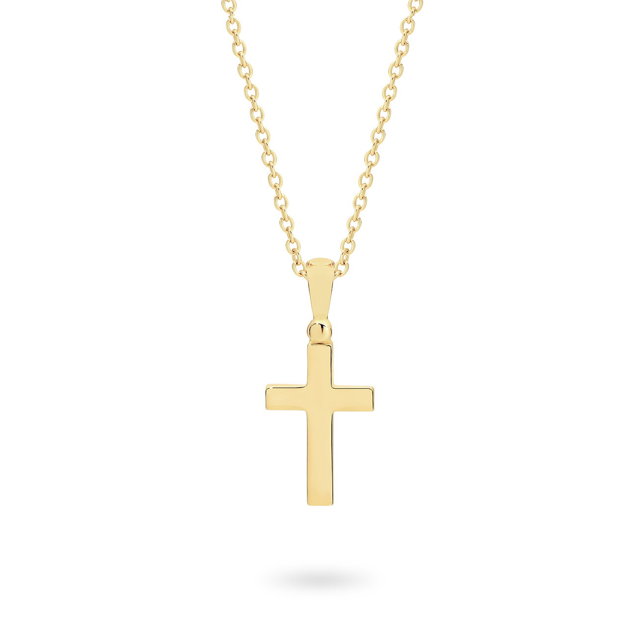 18K Yellow Gold Plain Cross Pendant – Small