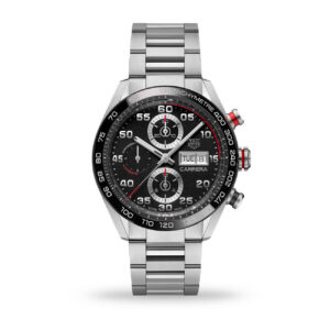 TAG Heuer Carrera 44mm CBN2A1AA.BA0643 automatic chronograph with black dial and stainless steel bracelet