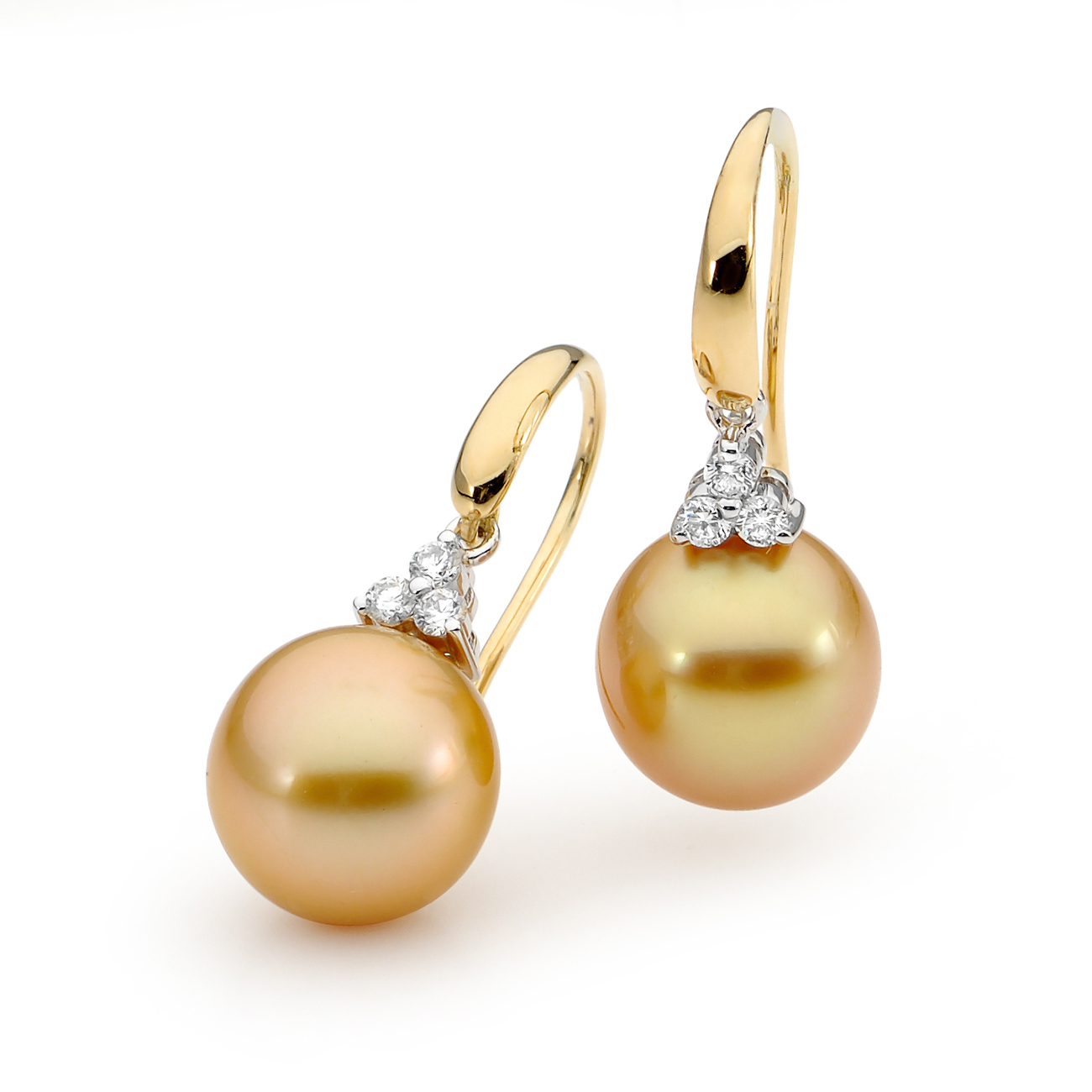 Allure Intense Gold South Sea Pearl &  Diamond Trio Earrings