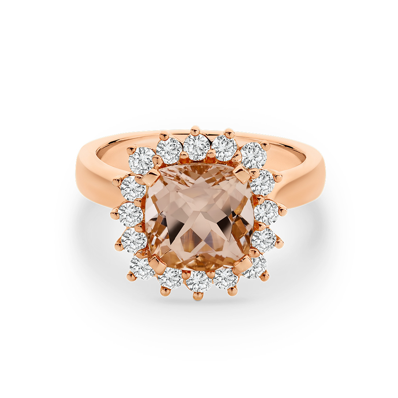 Icon Morganite and Diamond Cluster Ring