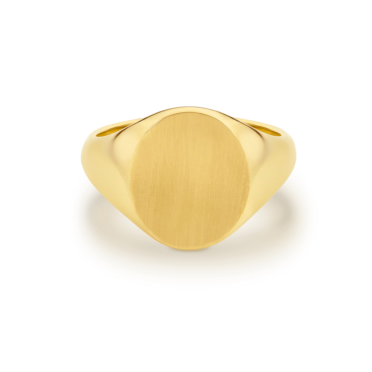 9K Yellow Gold Plain Oval Signet Ring