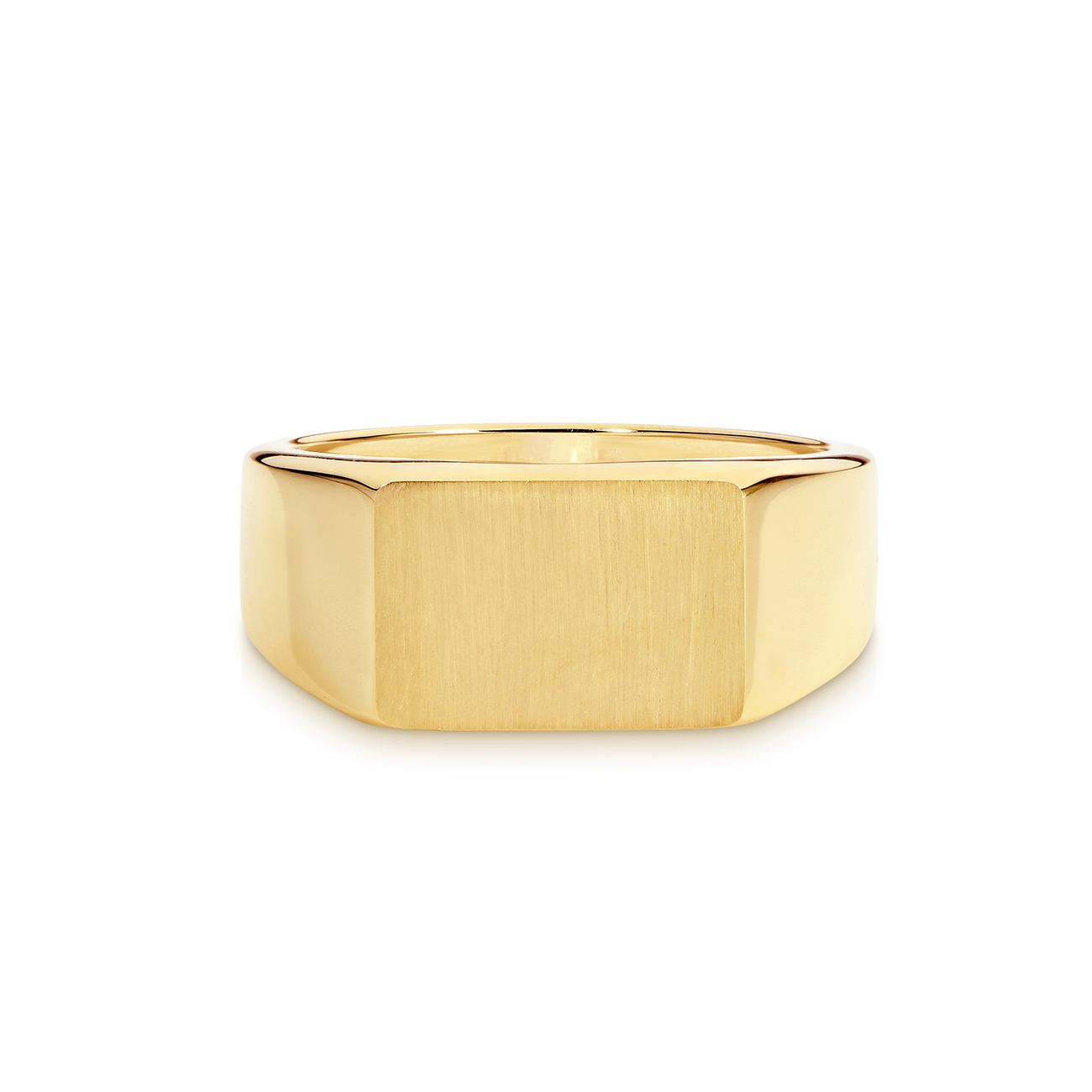 9K Yellow Gold Plain Rectangle Signet Ring