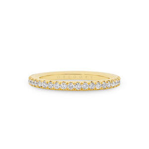 18K Yellow Gold Claw Set Diamond Band