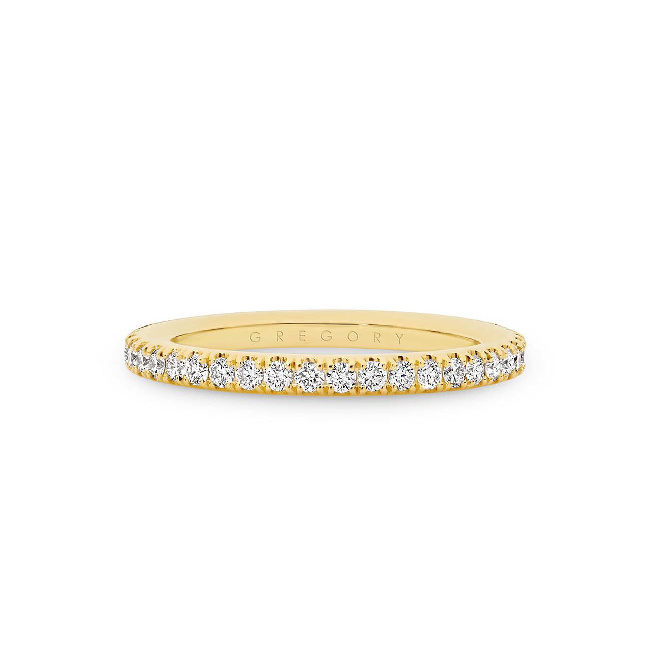 18K Yellow Gold Claw Set Diamond Band