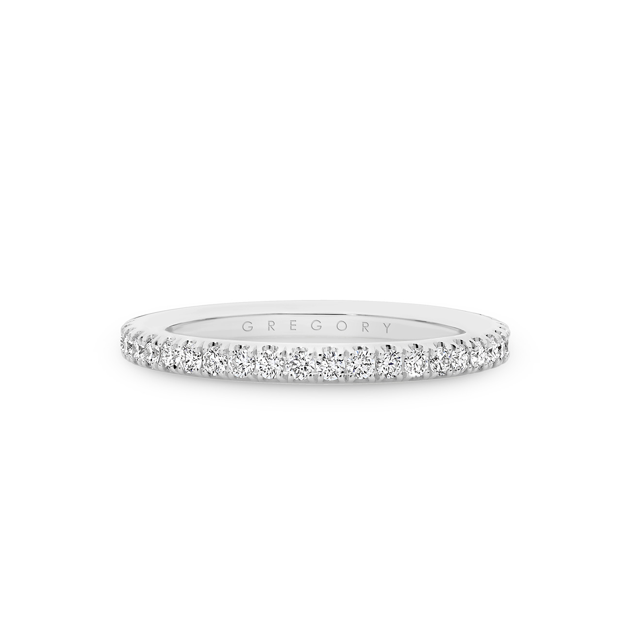 18K White Gold Claw Set Diamond Band