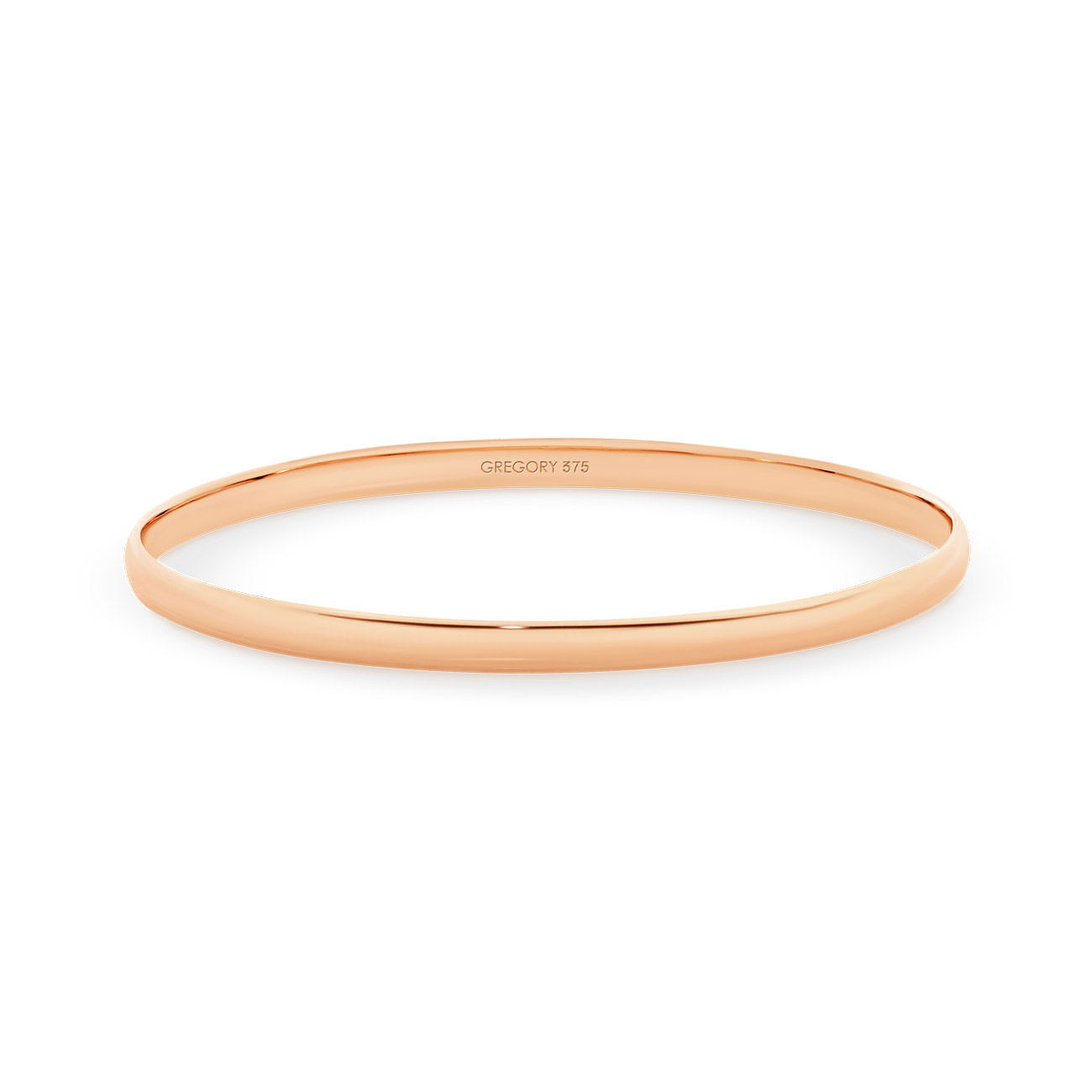 9K Rose Gold Half Round Golf Bangle