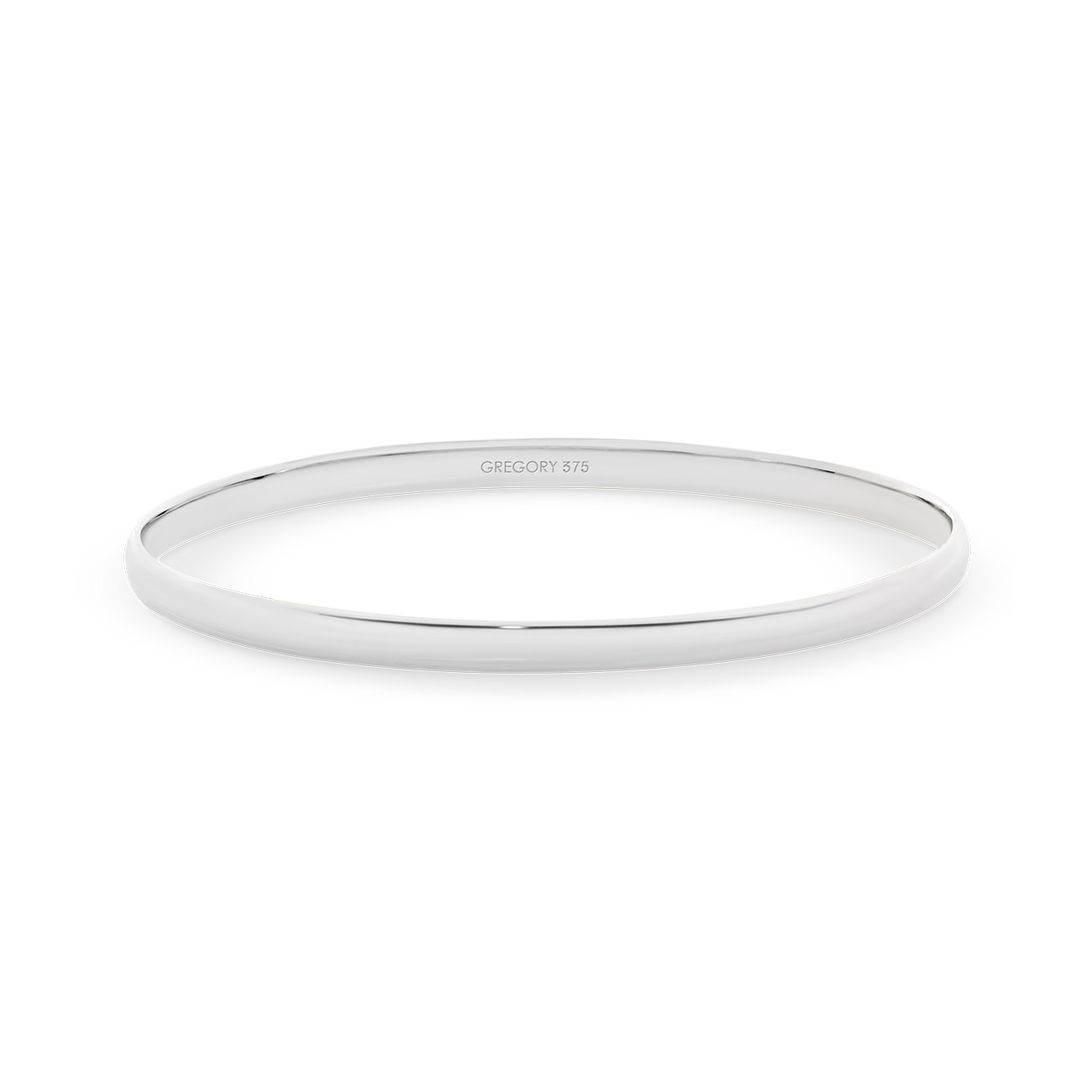 18K White Gold Half Round Golf Bangle