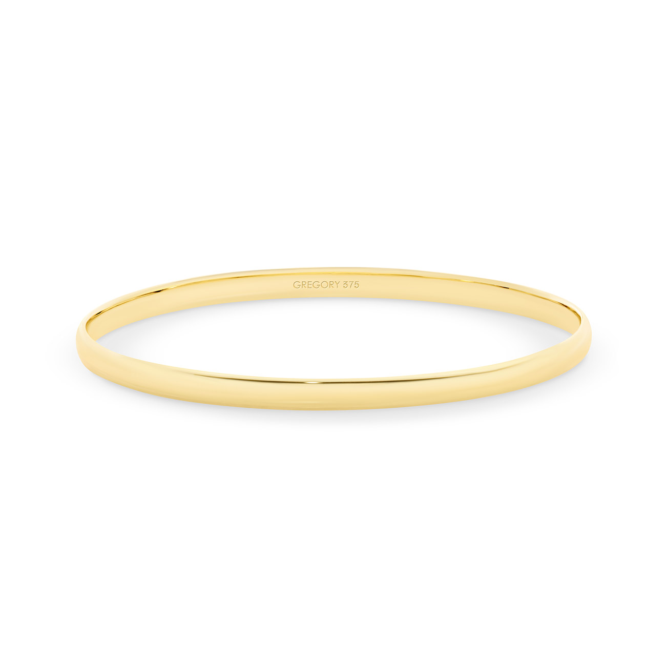 9K Yellow Gold Half Round Golf Bangle