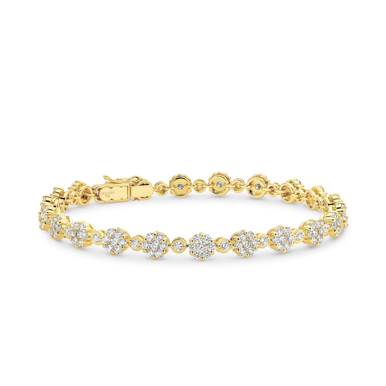 Cluster Diamond Bracelet in 18K Yellow Gold 3.90ct TW