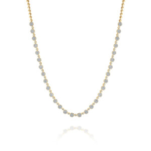Diamond Cluster Necklace in 18K Yellow Gold 5.00ct