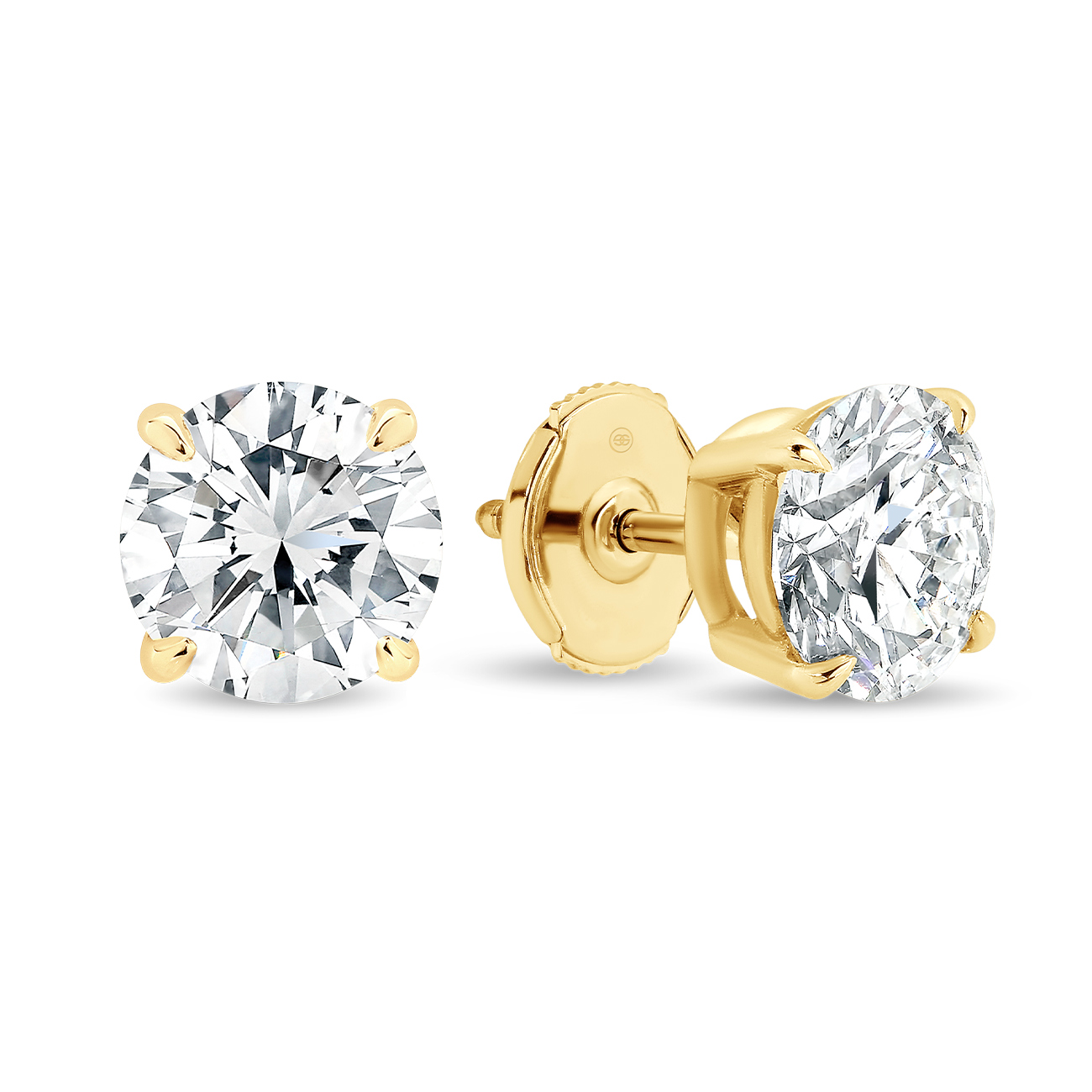 Classic Diamond Studs in Yellow Gold 0.80-1.40ct