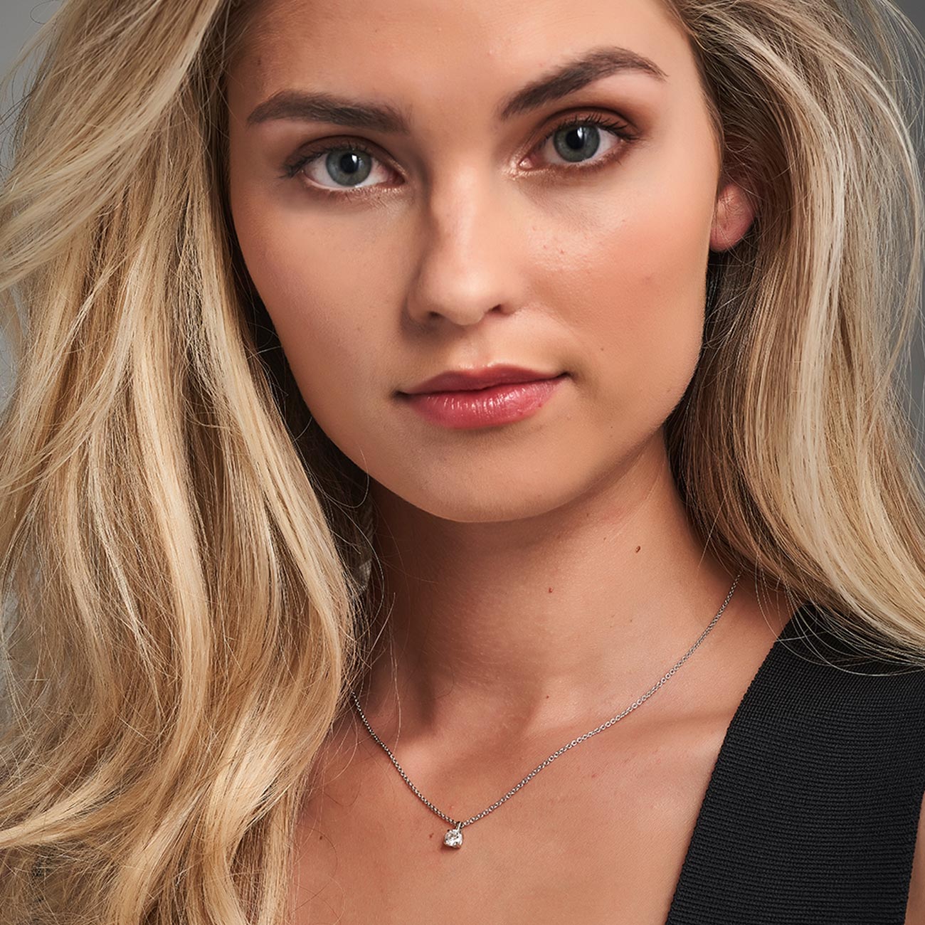 Classic Solitaire Diamond Pendant in 18K White Gold