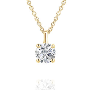 Classic Solitaire Diamond Pendant in 18K Yellow Gold 0.70ct