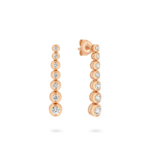 Graduated Diamond Drop Earrings in 18K Rose Gold