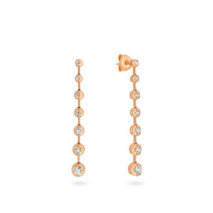 Graduated Diamond Drop Earrings in 18K Rose Gold