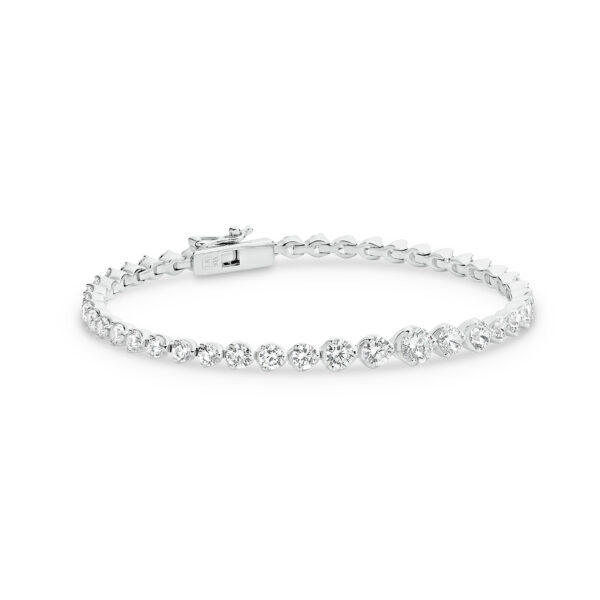 Cubic Zirconia Silver Graduated Tennis Valerie Bracelet - LR-B5