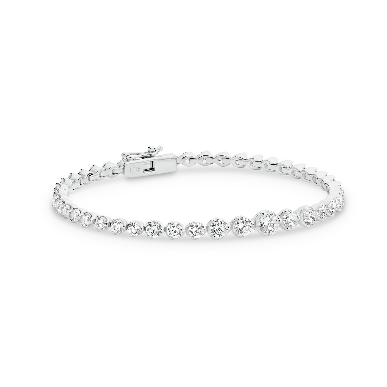 Cubic Zirconia Silver Graduated Tennis Valerie Bracelet