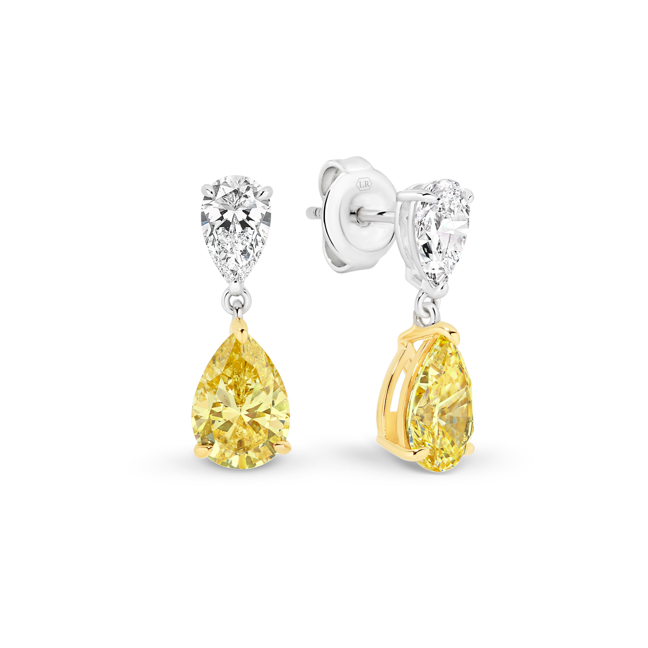 Yellow & White Cubic Zirconia Silver Porscha Earrings