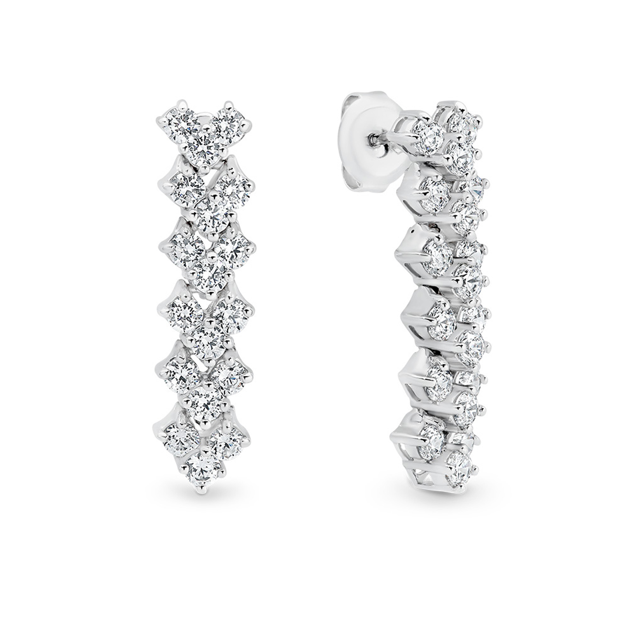 Cubic Zirconia Silver Cluster Drop Gabriella Earrings