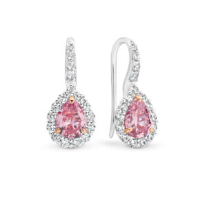 Pink & White Cubic Zirconia Silver Halo Joelle Earrings