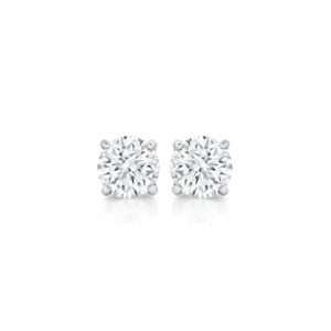 Cubic Zirconia Silver Four Claw Small Harlow Earrings