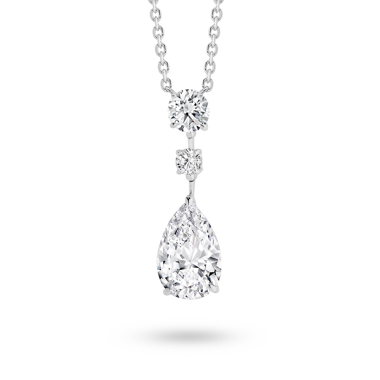 Cubic Zirconia Silver Pear & Round Hazel Necklace