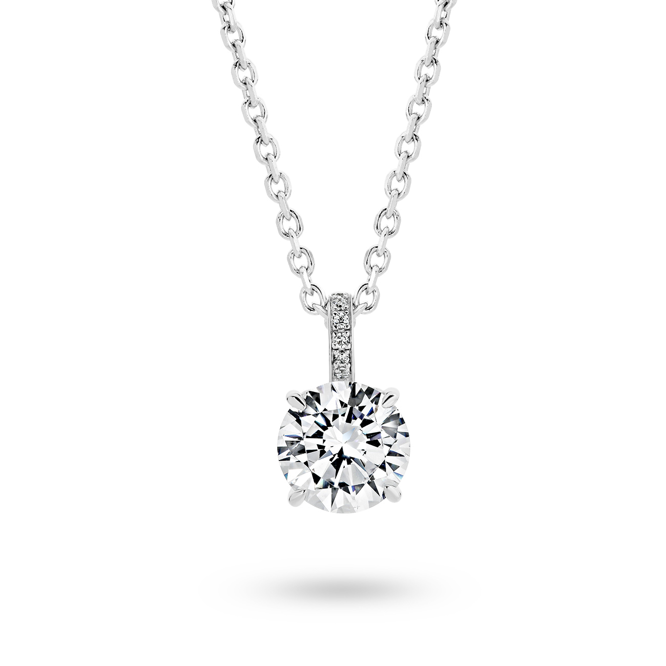 Cubic Zirconia Silver Round Drop Scarlett Pendant