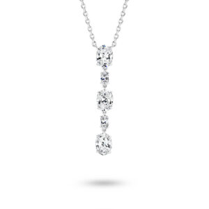 Cubic Zirconia Silver Oval Drop Charlize Pendant