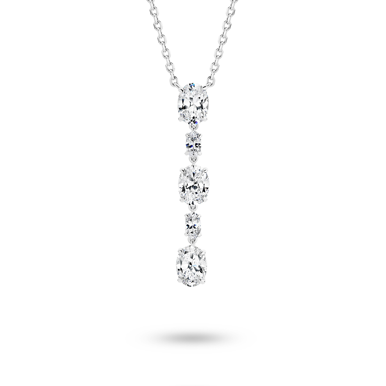 Cubic Zirconia Silver Oval Drop Charlize Pendant