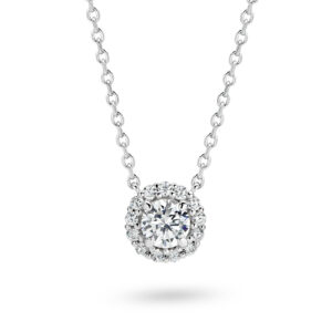 Cubic Zirconia Silver Medium Halo Faith Pendant